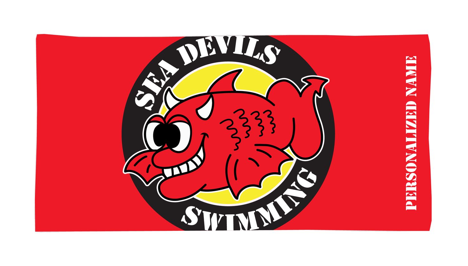 Sea Devils Swimming Red 30x60 Pool / Beach Towel - PERSONALIZED