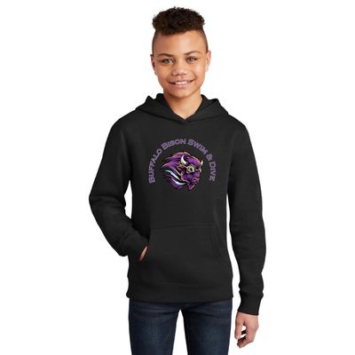 Buffalo Boys Swim &amp; District Youth V.I.T. Fleece Hoodie - DT6100Y - Black