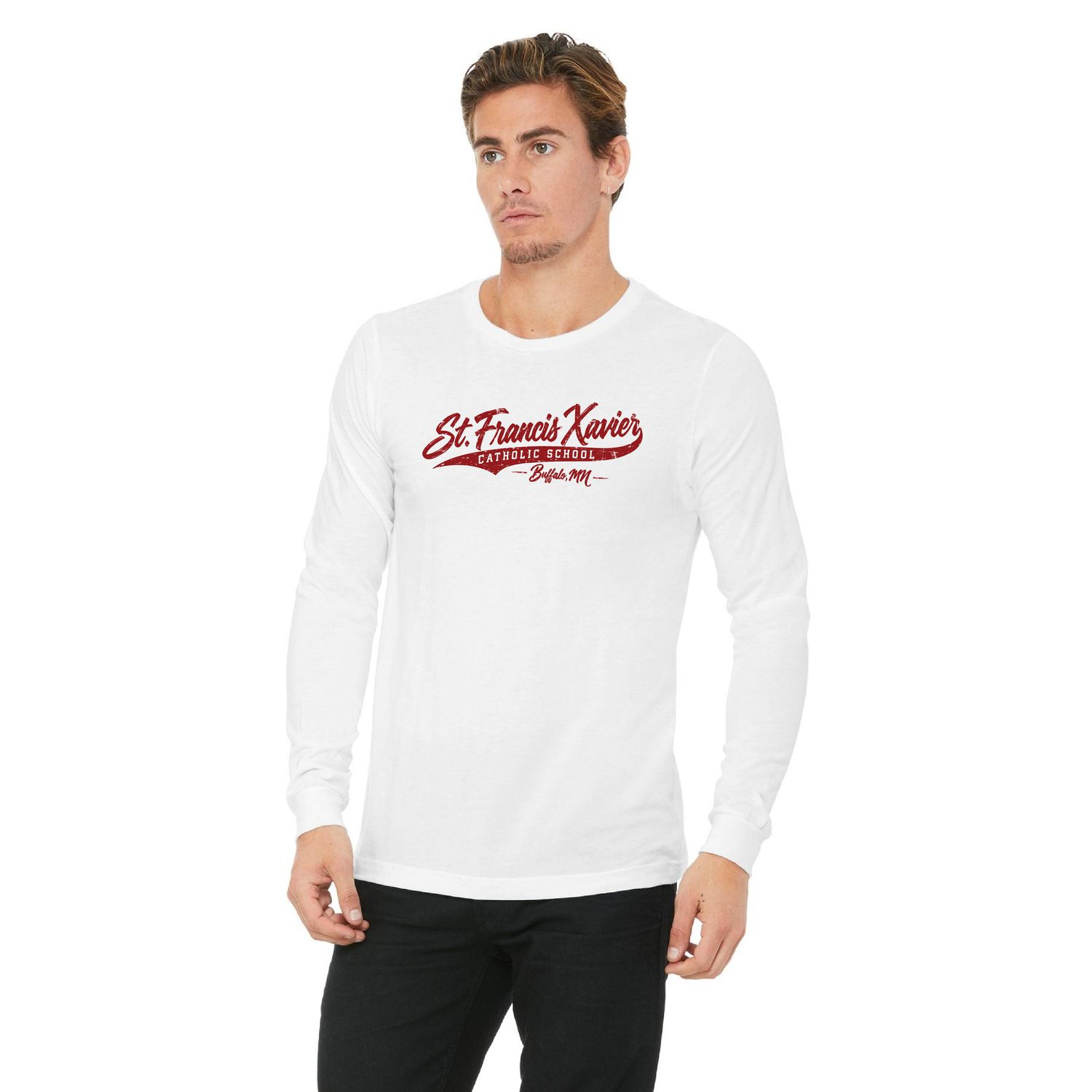 Unisex STFX BELLA+CANVAS Unisex Heather CVC Long Sleeve Tee - 3501CVC - 3-Color Options