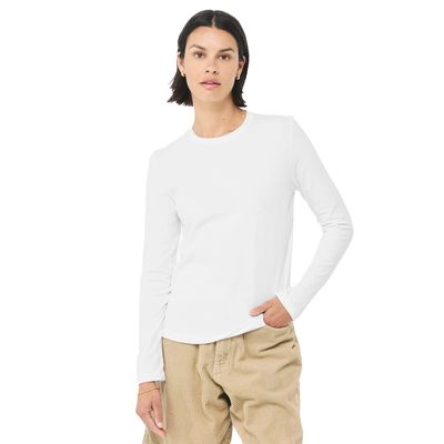 Women’s STFX BELLA+CANVAS Jersey Long Sleeve Tee - BC6500 - White Women’s STFX BELLA+CANVAS Jersey Long Sleeve Tee - BC6500 - White