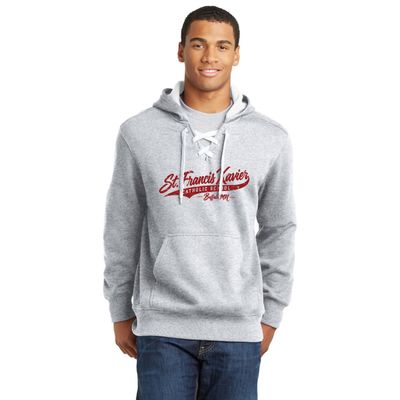 Unisex STFX Sport-Tek Hockey Lace Up Hooded Sweatshirt - ST271 - Athletic Heather