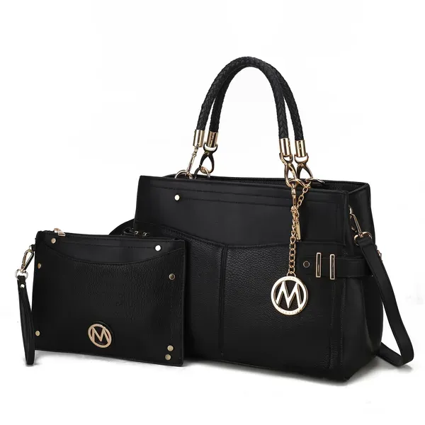 MKF Collection Tenna Satchel Handbag With Wallet Vegan Leather Crossover Womens Purse by Mia k