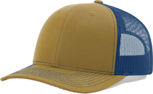112 6 panel trucker, Color: BiscTrBlu, Size: OSFA