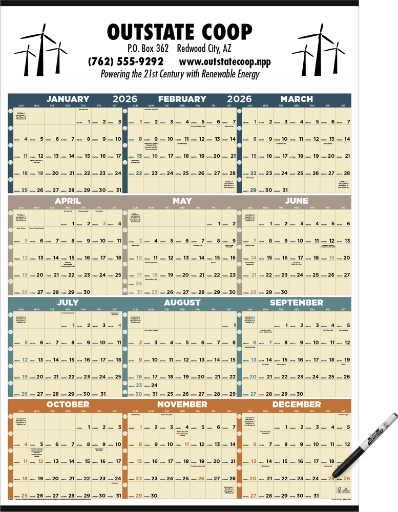 6252 Span A Year calendar