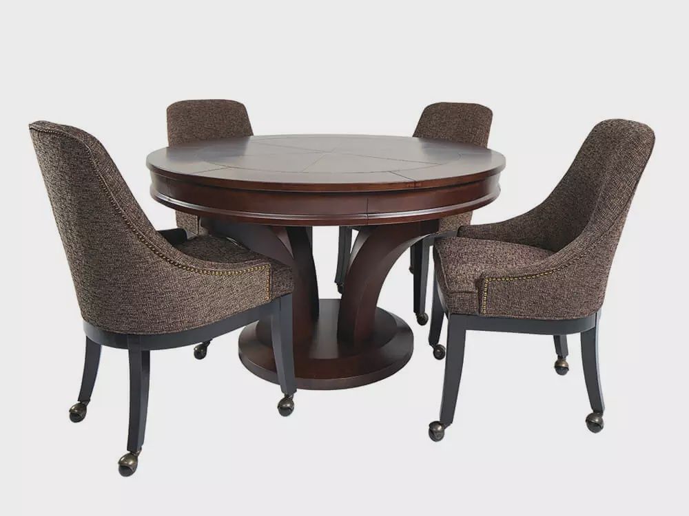 Hamilton Poker table set, Color: Espresso
