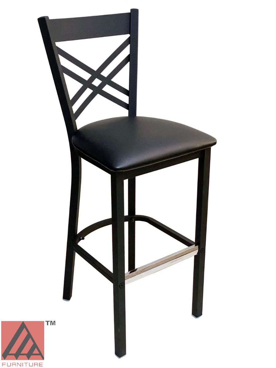 310 Metal Barstool X back, Color: black, Size: 30"