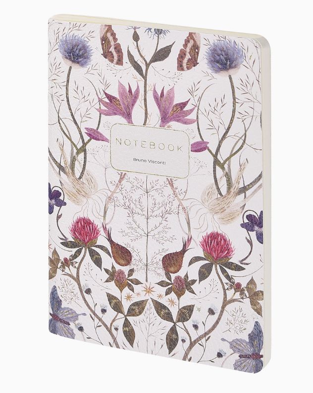 Vegan Leather Notebook, Design: Symmetrical Flora