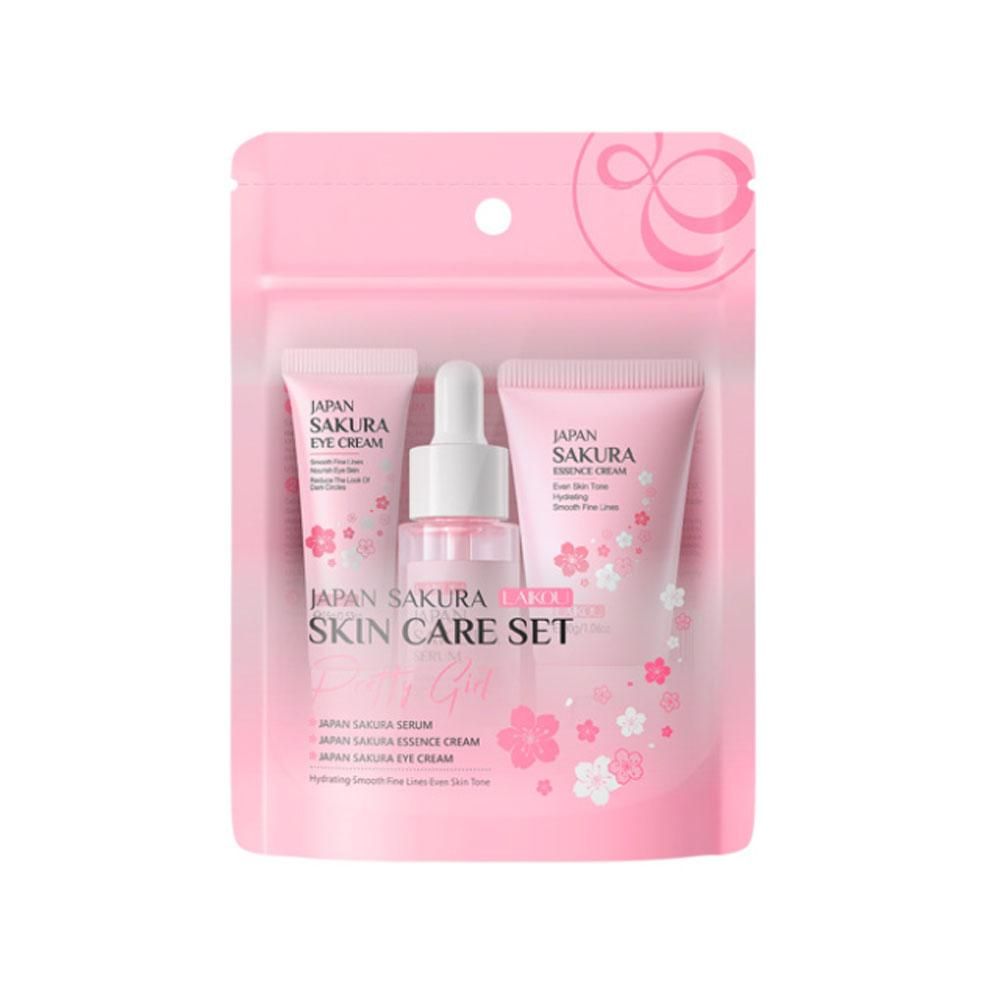 Lume Sakura Skin Care Travel Set – Complete 6-Step Facial Collection (Cleanser, Toner, Serum, Cream, Eye Cream &amp; Sunscreen)