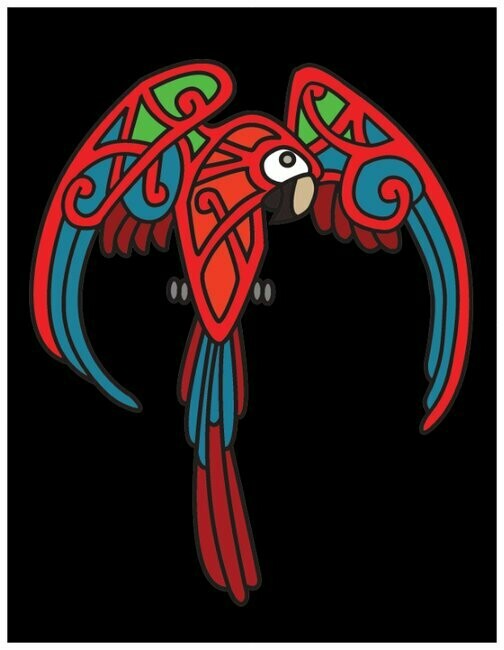 Celtic Greenwing Macaw Card