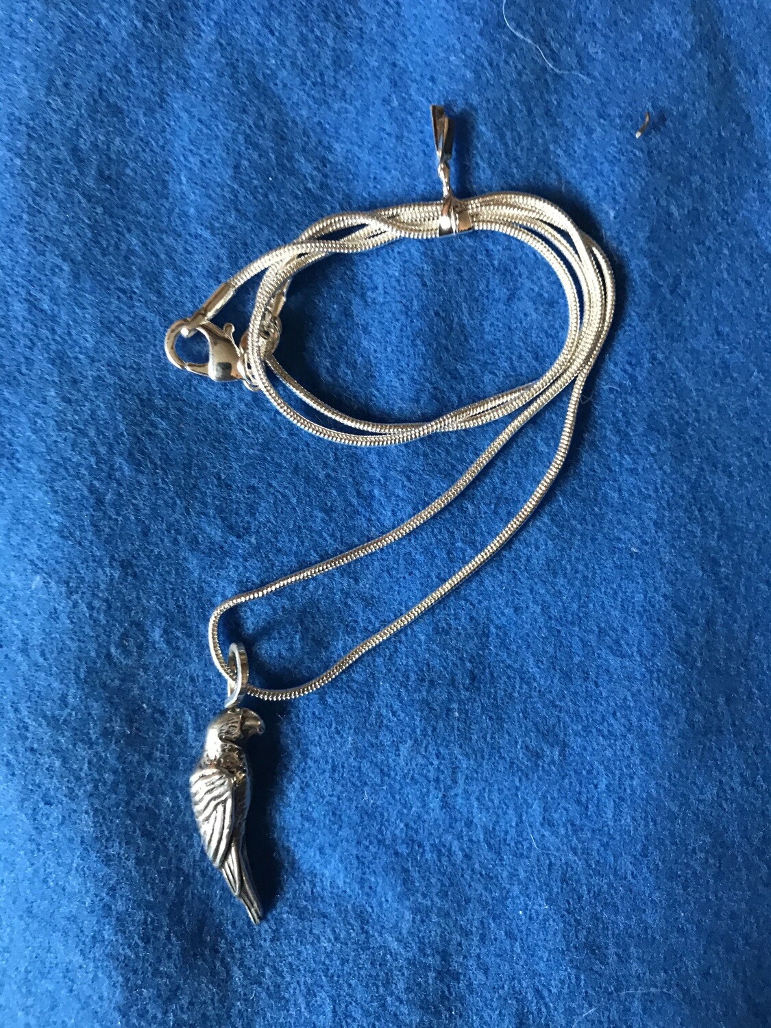 Silver Parrot Necklace 3D