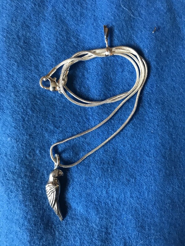 Silver Parrot Necklace 3D