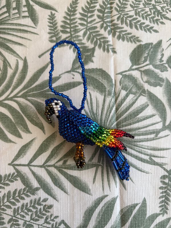 Auction Item--Blue Beaded parot