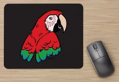Mousepad--Birdism Artist Greenwing Macaw