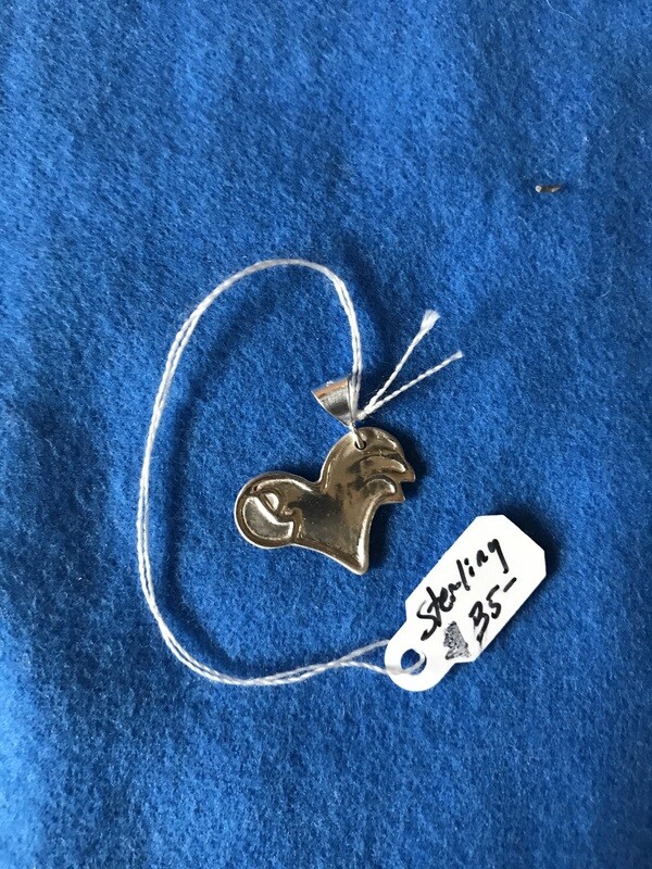 Sterling Silver Parrot Heart Charm SM.