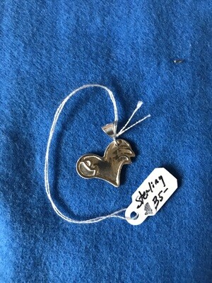 Sterling Silver Parrot Heart Charm SM.