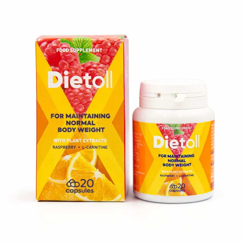Gélules de complément alimentaire Dietoll avec coenzyme Q10, acétyl-L-carnitine et extraits végétaux sélectionnés