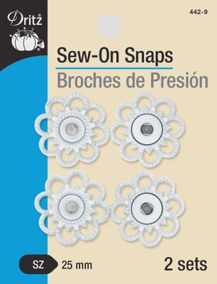 Sew On Snap White Flower