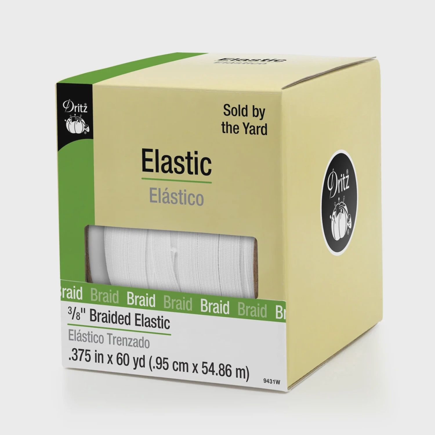 Elastic Braided White 3/8IN