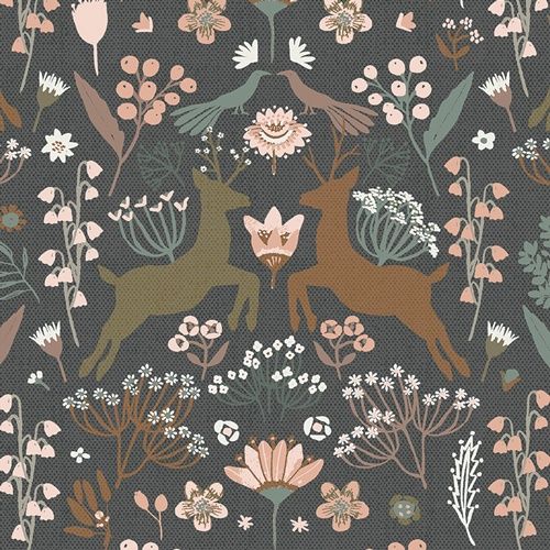 Woodlandia Charcoal Flannel