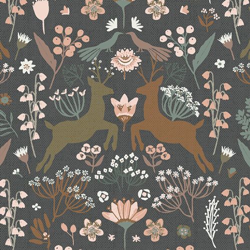 Woodlandia Charcoal Flannel