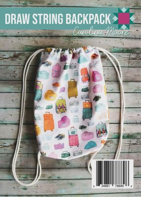 Draw String Backpack - Postcard Pattern