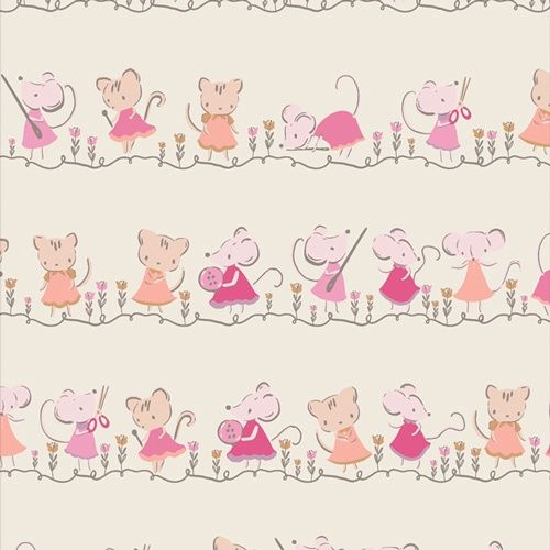 Minikin Friends Ecru Flannel