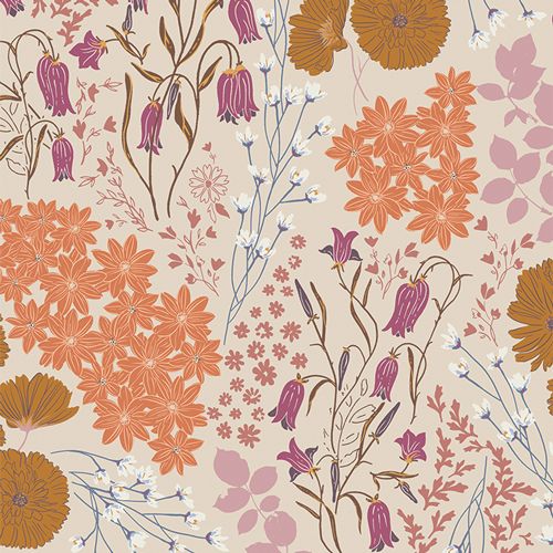 Bluebells and Buttercups Dusk Flannel