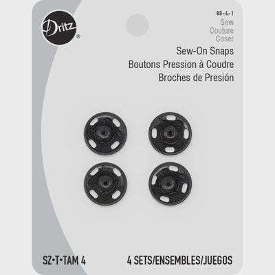 Snaps Sew On TAM 4 Black