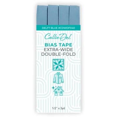 Bias Tape Extra Wide Double Fold - Delft Blue