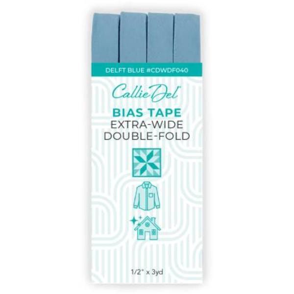 Bias Tape Extra Wide Double Fold - Delft Blue