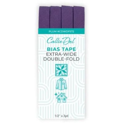 Bias Tape Extra Wide Double Fold - Plum