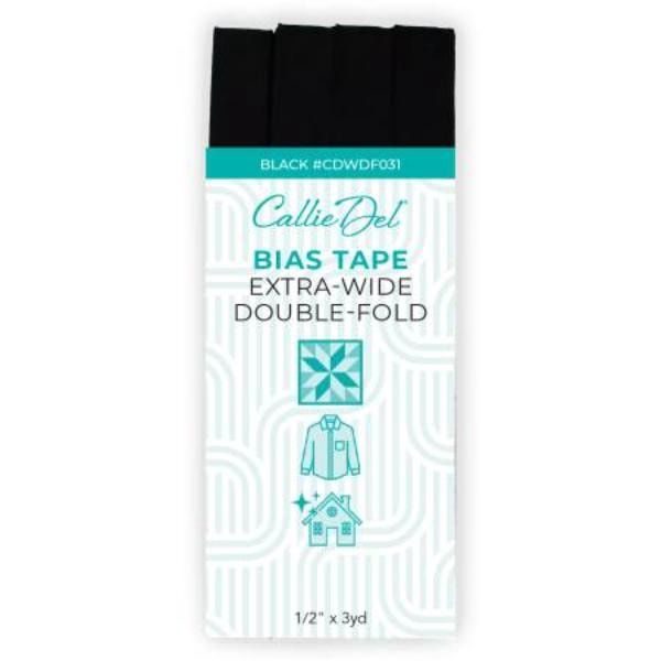 Bias Tape Extra Wide Double Fold - Black