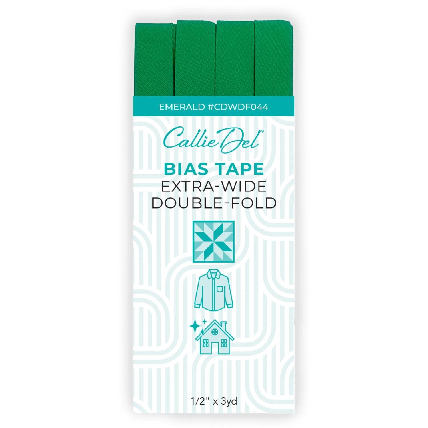 Bias Tape Extra Wide Double Fold- Emerald