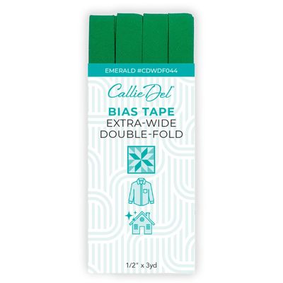 Bias Tape Extra Wide Double Fold- Emerald