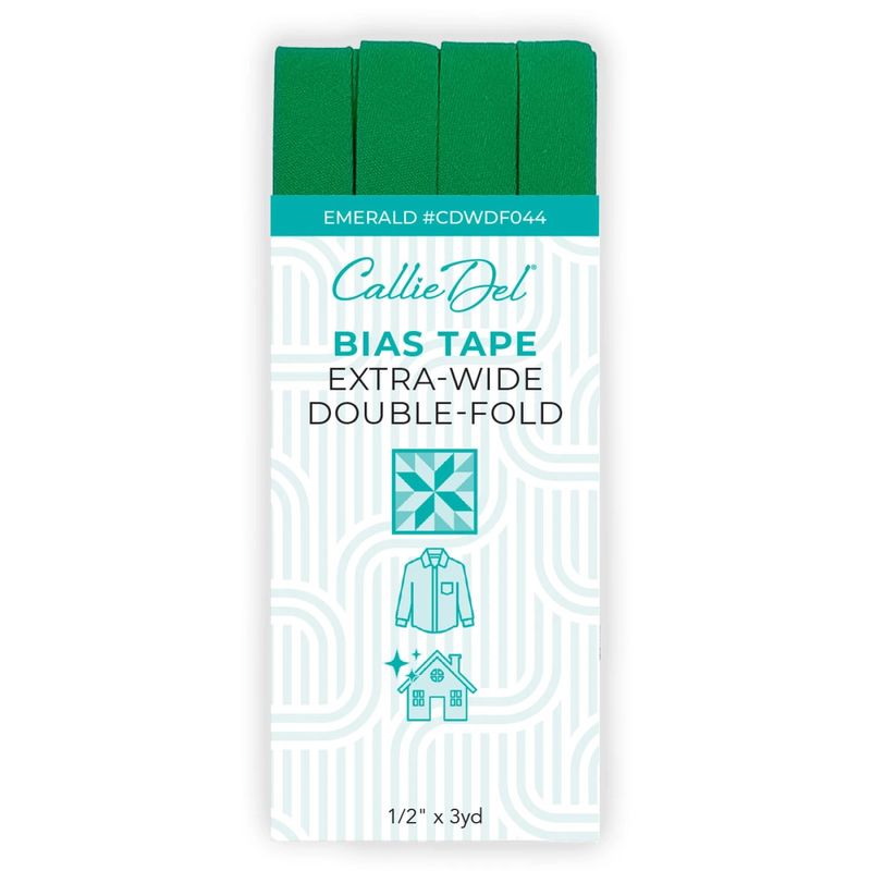Bias Tape Extra Wide Double Fold- Emerald