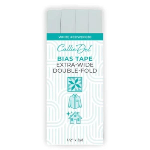 Bias Tape Extra Wide Double Fold - White