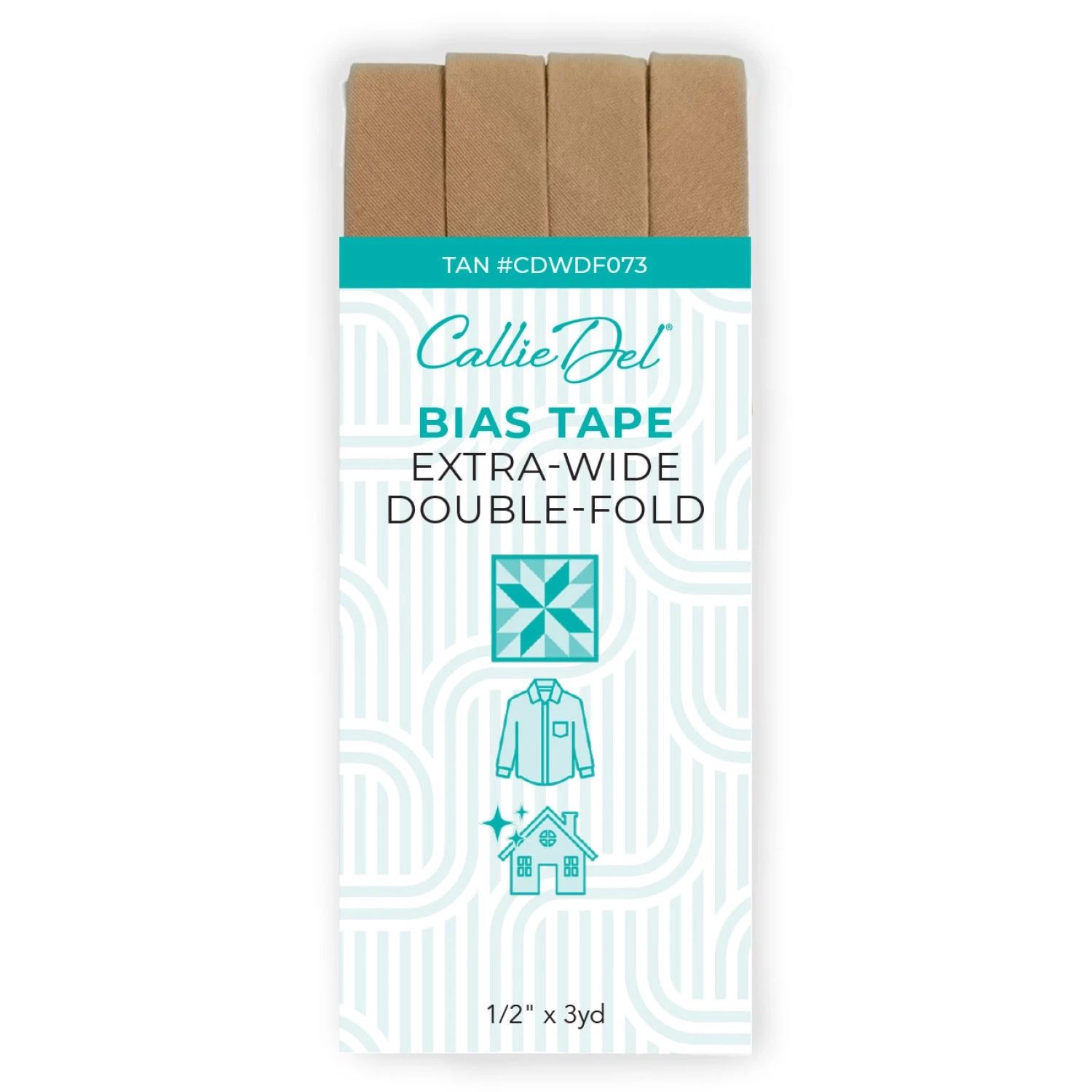 Bias Tape Extra Wide Double Fold - Tan