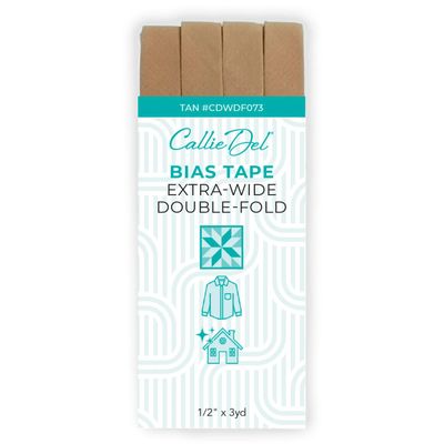 Bias Tape Extra Wide Double Fold - Tan