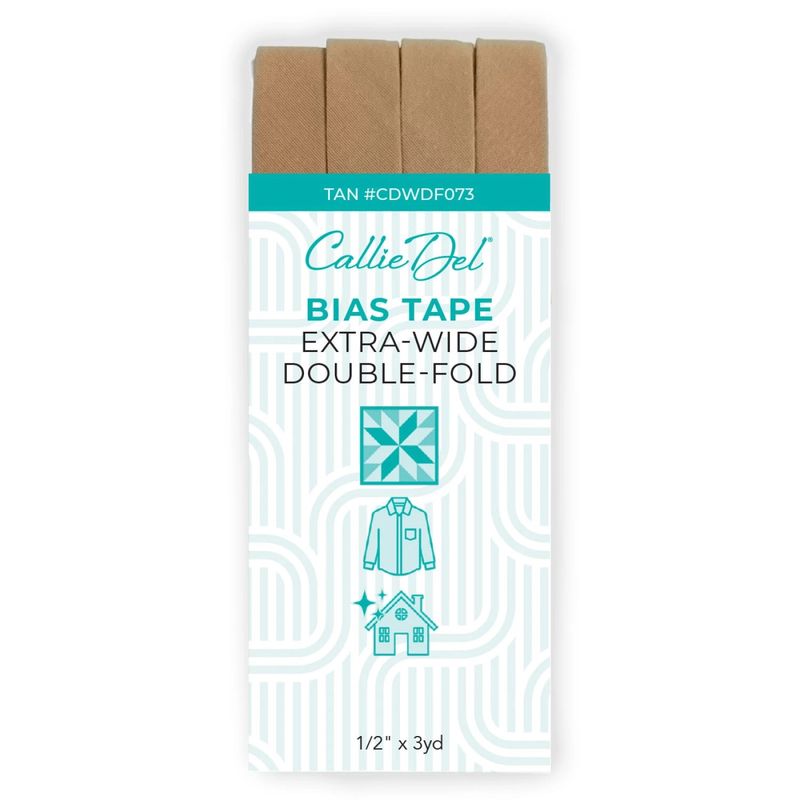 Bias Tape Extra Wide Double Fold - Tan