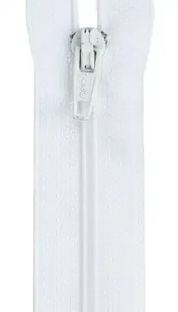 6” All Purpose Zipper White