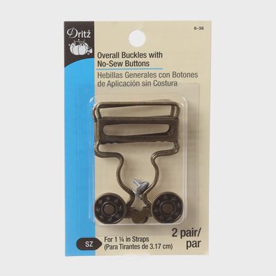 Overall Buckles with No-Sew 1 1/4" Antique