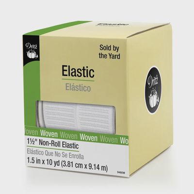 White Non-Roll Elastic 1 1/2"