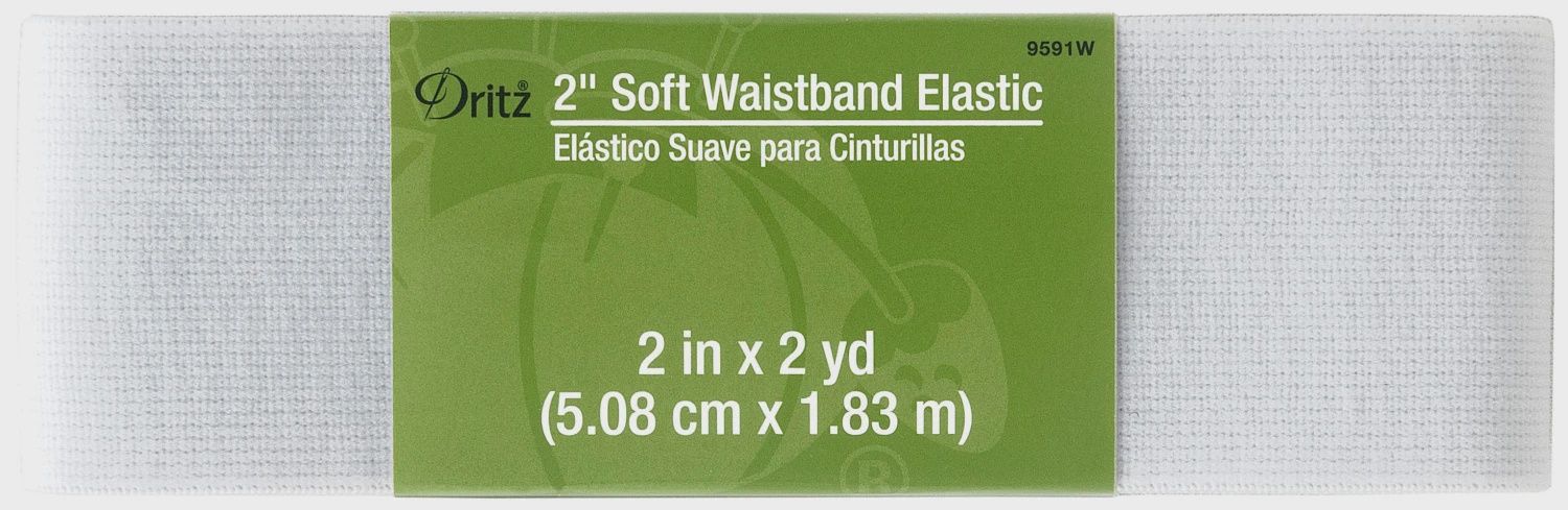 2" x 2yd Soft Waistband Elastic White