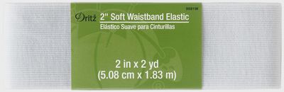 2" x 2yd Soft Waistband Elastic White