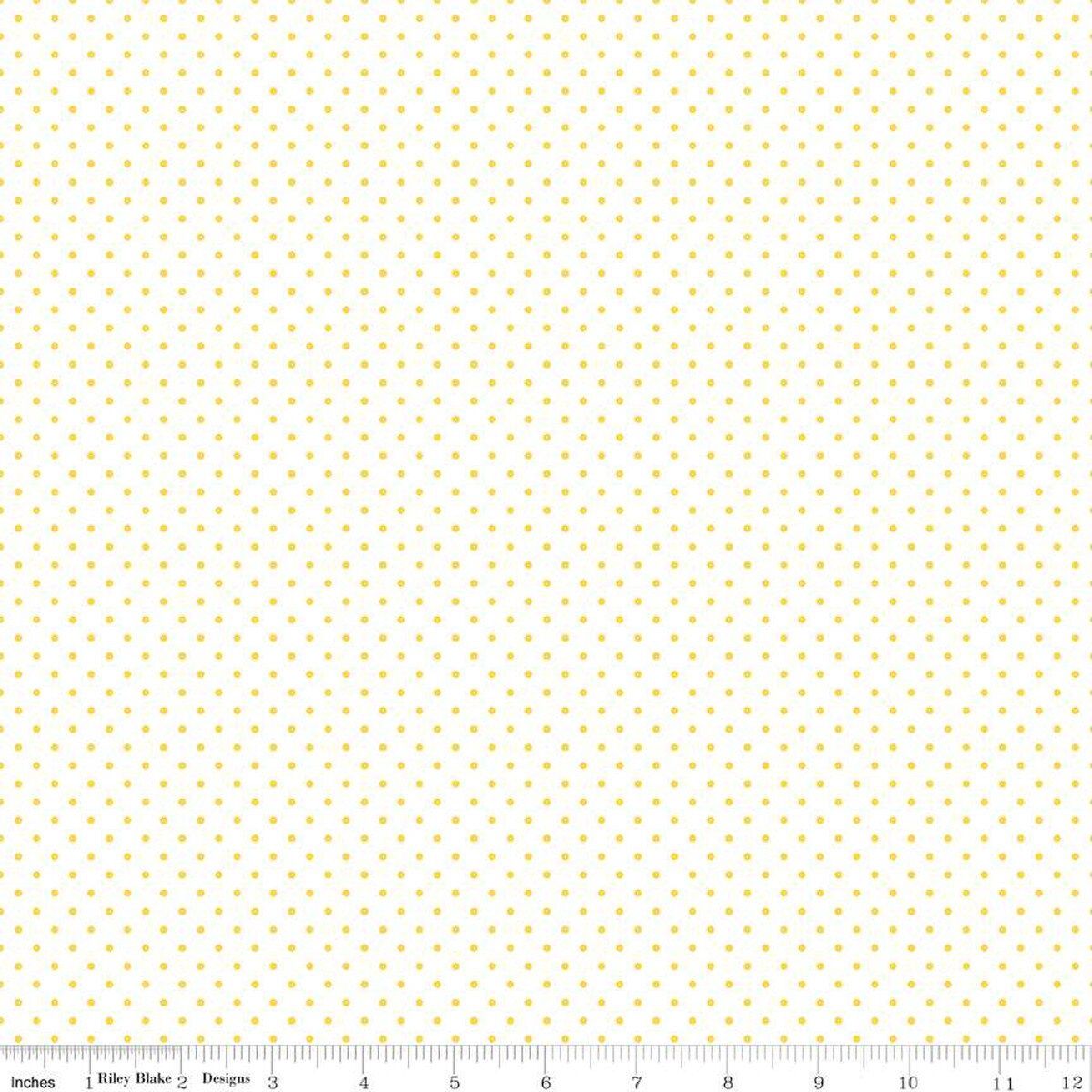 Swiss Dot on White Yellow