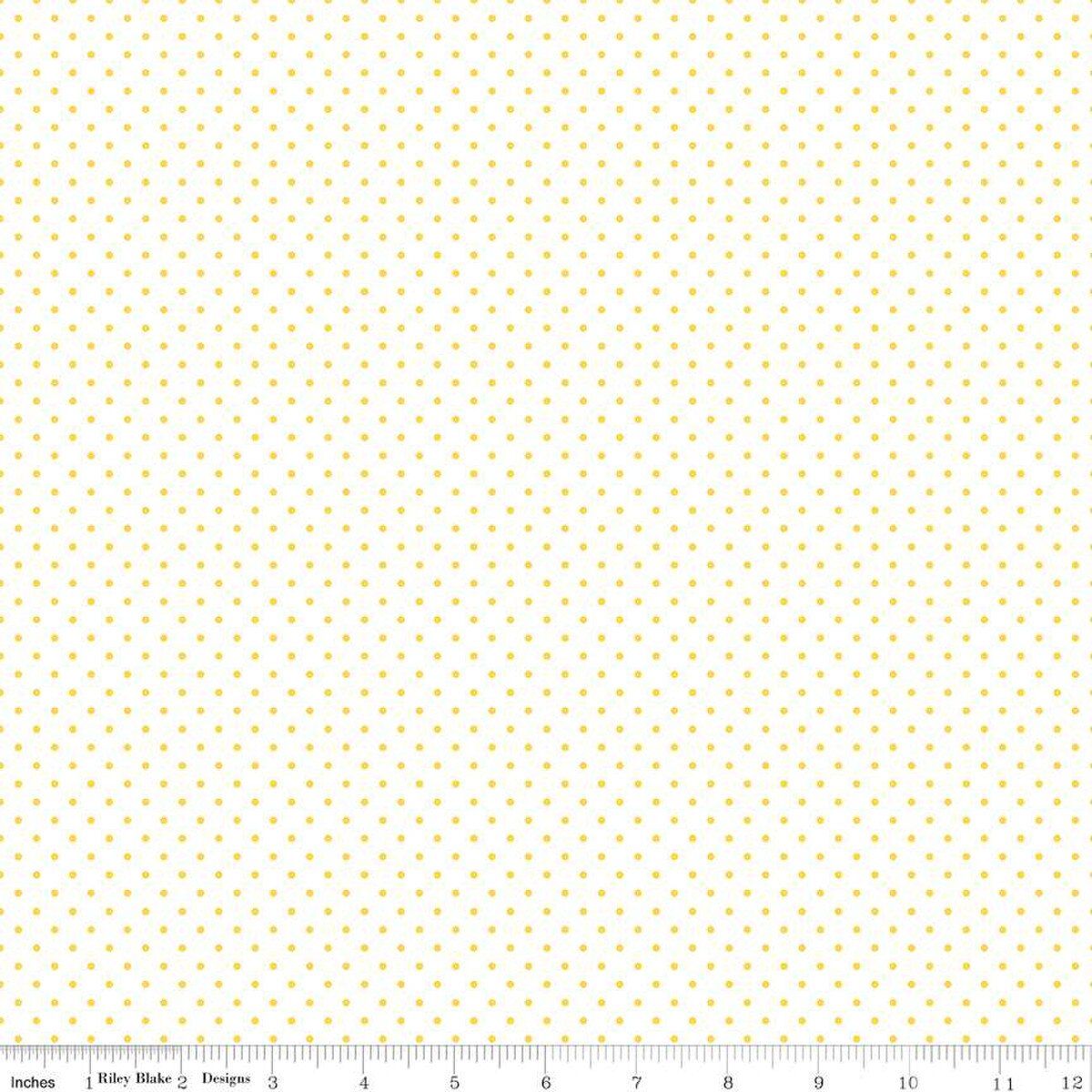Swiss Dot on White Yellow