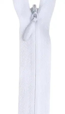 12-14” invisible zipper white