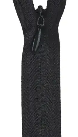 12-14” invisible zipper black