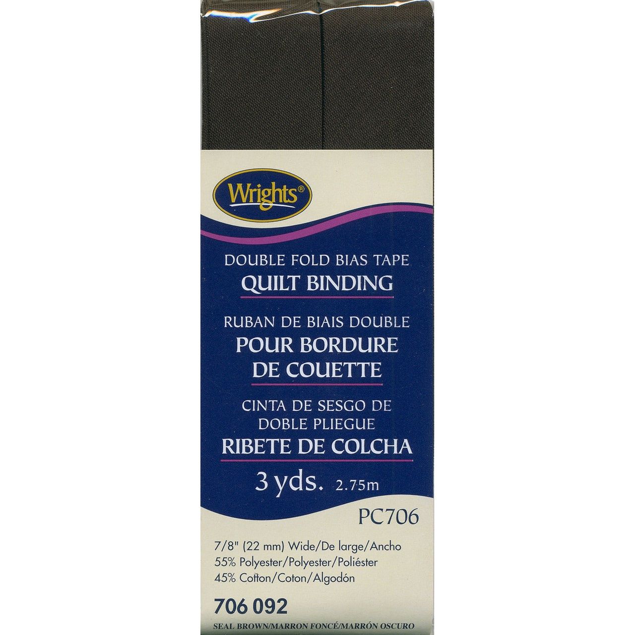 Double Fold Bias Tape Quilt Binding Black