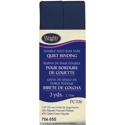 Double Fold Bias Tape Quilt Binding Navy